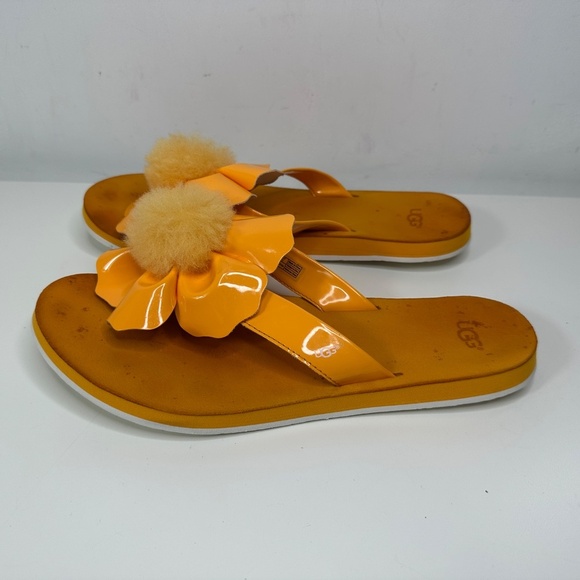UGG Popy Orange Zinnia Flip Flops Women's Size 10 - Picture 7 of 11